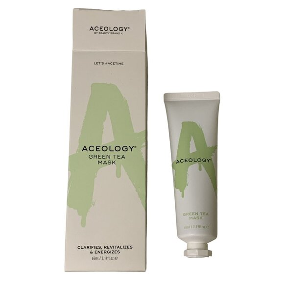 Aceology Green Tea Mask 65ml Clarifies Revitalizes Energizes Skin Skincare NEW - Picture 2 of 9